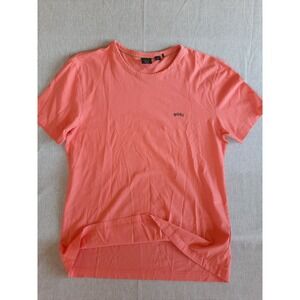 BOSS Hugo‎ Boss Men's XL Salmon Orange Crew Neck T Shirt Logo Embroidered Casual